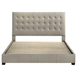 Medley Tan Genuine Leather Eastern King Platform Bed by Coaster at Eve Furniture