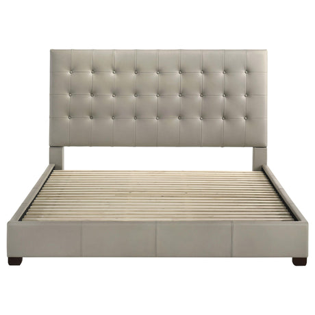 Medley Tan Genuine Leather Eastern King Platform Bed by Coaster at Eve Furniture