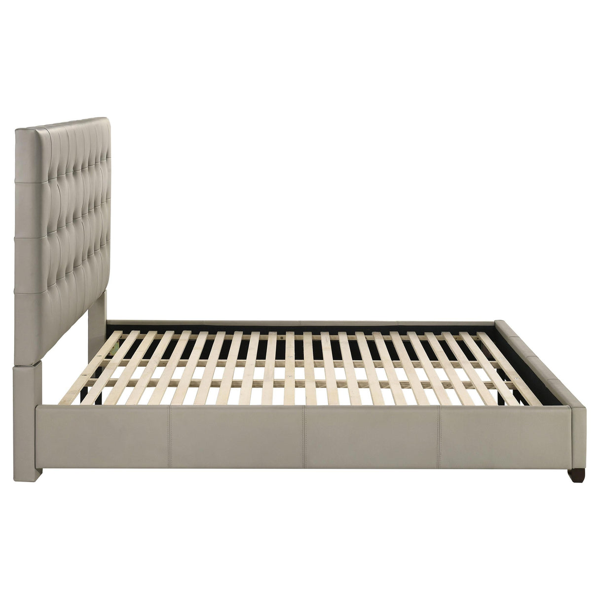 Medley Tan Genuine Leather Eastern King Platform Bed by Coaster at Eve Furniture