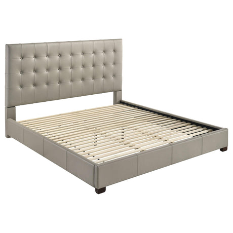 Medley Tan Genuine Leather Eastern King Platform Bed by Coaster at Eve Furniture