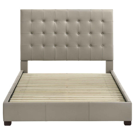 Medley Tan Genuine Leather Queen Panel Platform Bed by Coaster at Eve Furniture