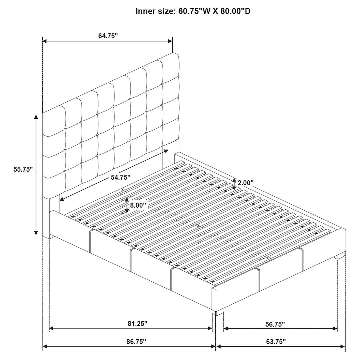 Medley Tan Genuine Leather Queen Panel Platform Bed by Coaster at Eve Furniture