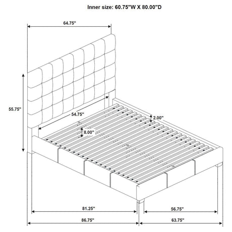 Medley Tan Genuine Leather Queen Panel Platform Bed by Coaster at Eve Furniture