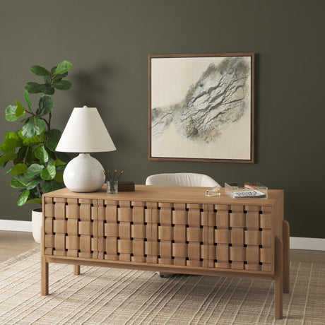 Mehdi White Ceramic Table Lamp by Mercana at Eve Furniture