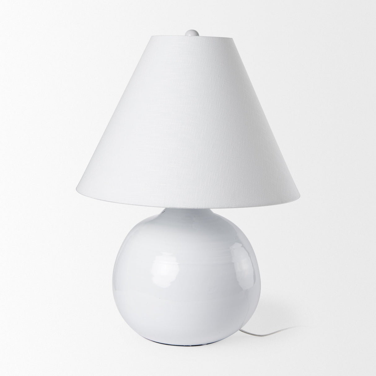 Mehdi White Ceramic Table Lamp by Mercana at Eve Furniture