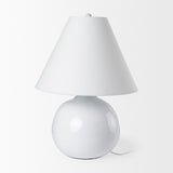 Mehdi White Ceramic Table Lamp by Mercana at Eve Furniture