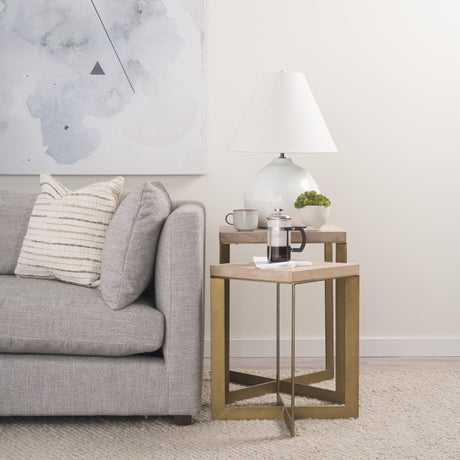Mehdi White Ceramic Table Lamp by Mercana at Eve Furniture