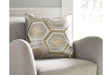 Meiling Metallic Pillow by Ashley at Eve Furniture