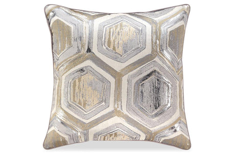 Meiling Metallic Pillow by Ashley at Eve Furniture