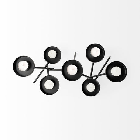 Meira Black Metal Seven Votive Table Candle Holder by Mercana at Eve Furniture