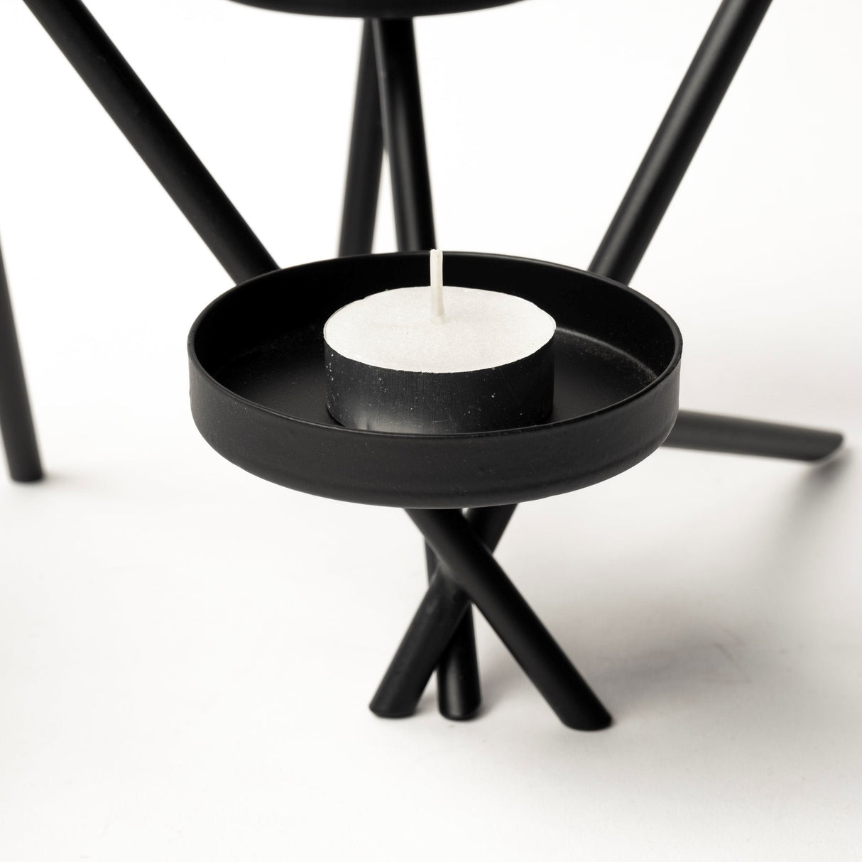 Meira Black Metal Seven Votive Table Candle Holder by Mercana at Eve Furniture