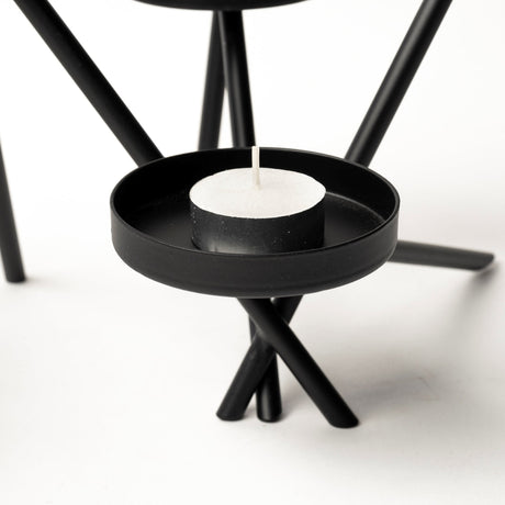 Meira Black Metal Seven Votive Table Candle Holder by Mercana at Eve Furniture