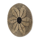 Mekhi Light Brown Seagrass W/Black String Round Wall Hanging Plate by Mercana at Eve Furniture