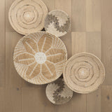 Mekhi Light Brown Seagrass W/White String Round Wall Hanging Plate by Mercana at Eve Furniture
