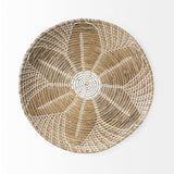 Mekhi Light Brown Seagrass W/White String Round Wall Hanging Plate by Mercana at Eve Furniture