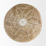 Mekhi Light Brown Seagrass W/White String Round Wall Hanging Plate by Mercana at Eve Furniture