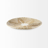 Mekhi Light Brown Seagrass W/White String Round Wall Hanging Plate by Mercana at Eve Furniture