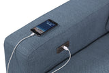 Melancton Blue Power Sectional by Furniture of America at Eve Furniture