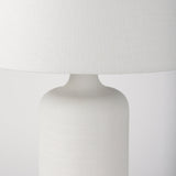 Melanie 17.0L x 17.0W x 30.5H White Shade W/White Base Table Lamp by Mercana at Eve Furniture