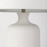 Melanie 17.0L x 17.0W x 30.5H White Shade W/White Base Table Lamp by Mercana at Eve Furniture