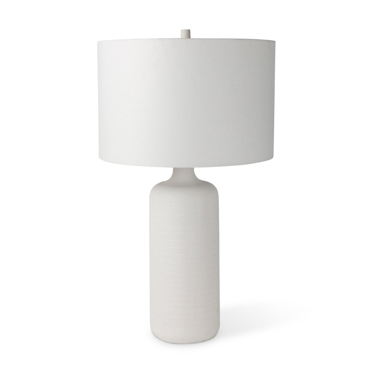 Melanie 17.0L x 17.0W x 30.5H White Shade W/White Base Table Lamp by Mercana at Eve Furniture