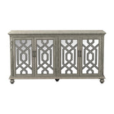 Melanie Antique White 4-Door Accent Cabinet