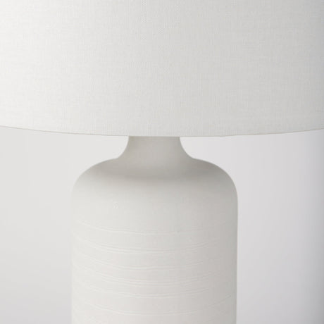 Melanie White Shade W/White Base Table Lamp by Mercana at Eve Furniture