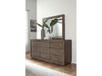 Melbourne Beveled Glass Mirror in Dark Pine by Modus Furniture at Eve Furniture