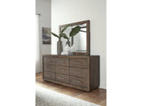 Melbourne Beveled Glass Mirror in Dark Pine by Modus Furniture at Eve Furniture