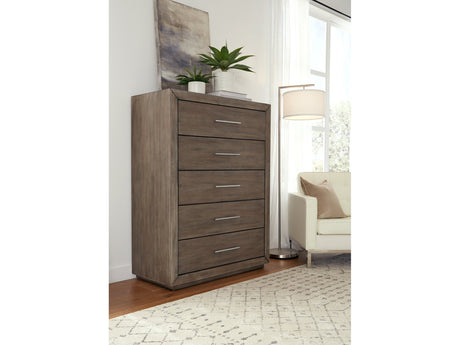 Melbourne Five Drawer Chest in Dark Pine by Modus Furniture at Eve Furniture
