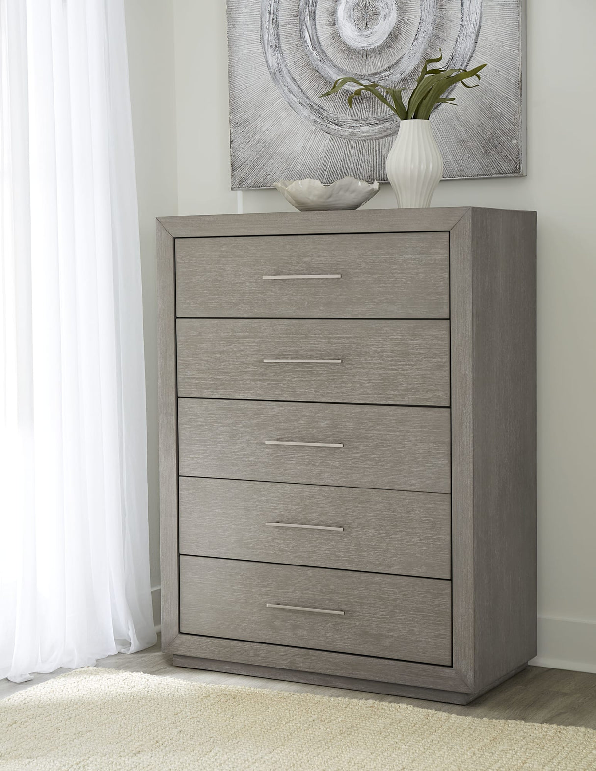 Melbourne Mineral Five Drawer Chest by Modus Furniture at Eve Furniture