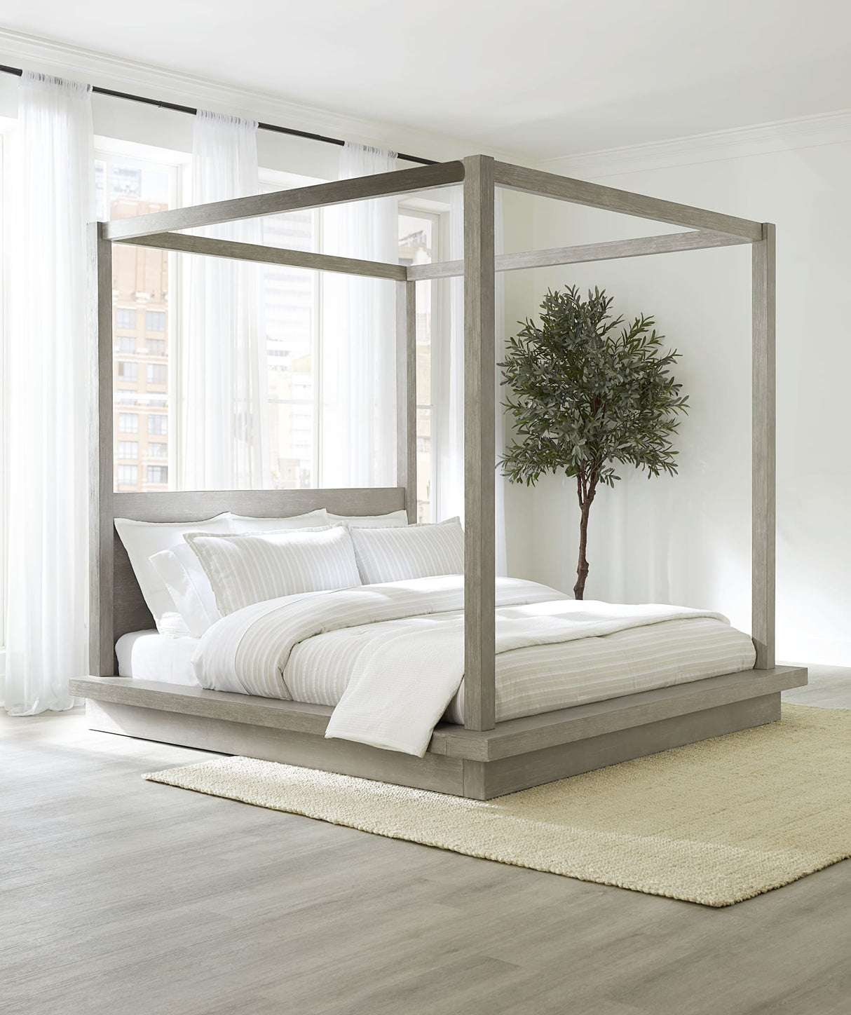 Melbourne Mineral Queen Canopy Bed by Modus Furniture at Eve Furniture