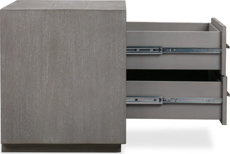 Melbourne Mineral Two Drawer Nightstand with USB by Modus Furniture at Eve Furniture