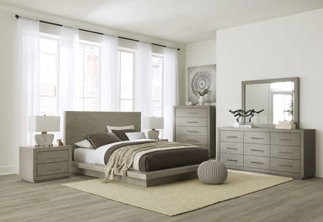 Melbourne Mineral Two Drawer Nightstand with USB by Modus Furniture at Eve Furniture