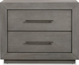 Melbourne Mineral Two Drawer Nightstand with USB by Modus Furniture at Eve Furniture