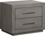 Melbourne Mineral Two Drawer Nightstand with USB by Modus Furniture at Eve Furniture