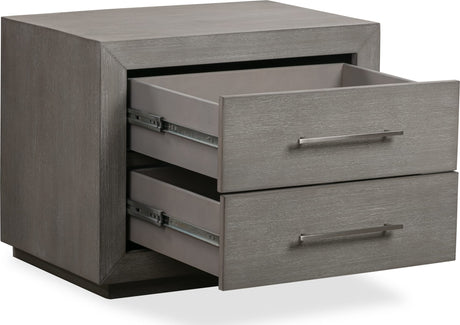 Melbourne Mineral Two Drawer Nightstand with USB by Modus Furniture at Eve Furniture