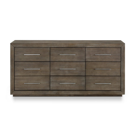 Melbourne Nine Drawer Dresser in Dark Pine by Modus Furniture at Eve Furniture