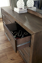 Melbourne Nine Drawer Dresser in Dark Pine by Modus Furniture at Eve Furniture