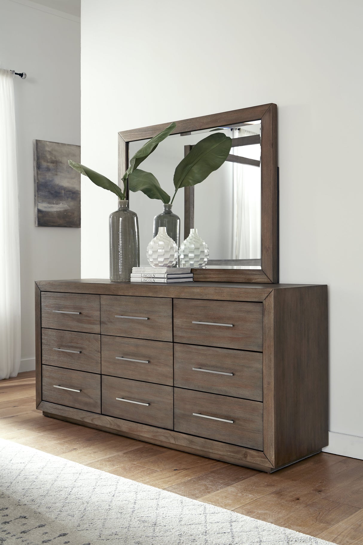 Melbourne Nine Drawer Dresser in Dark Pine by Modus Furniture at Eve Furniture