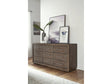 Melbourne Nine Drawer Dresser in Dark Pine by Modus Furniture at Eve Furniture