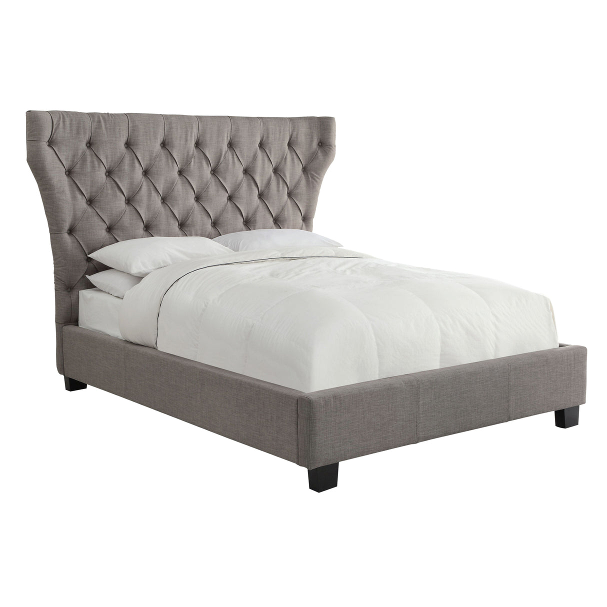 Melina California King Upholstered Footboard Storage Bed in Dolphin Linen by Modus Furniture at Eve Furniture