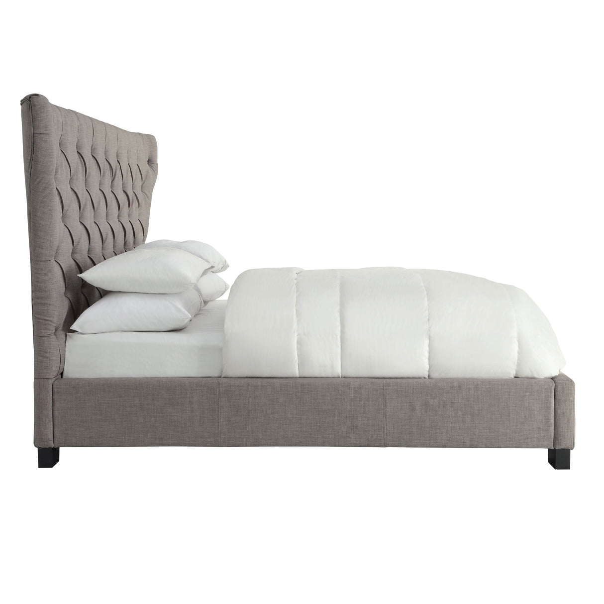 Melina California King Upholstered Footboard Storage Bed in Dolphin Linen by Modus Furniture at Eve Furniture