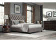 Melina California King Upholstered Footboard Storage Bed in Dolphin Linen by Modus Furniture at Eve Furniture