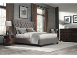 Melina California King Upholstered Footboard Storage Bed in Dolphin Linen by Modus Furniture at Eve Furniture