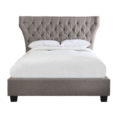Melina California King Upholstered Platform Bed in Dolphin Linen by Modus Furniture at Eve Furniture