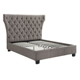 Melina California King Upholstered Platform Bed in Dolphin Linen by Modus Furniture at Eve Furniture