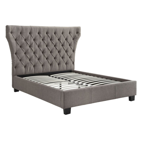 Melina California King Upholstered Platform Bed in Dolphin Linen by Modus Furniture at Eve Furniture
