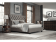Melina California King Upholstered Platform Bed in Dolphin Linen by Modus Furniture at Eve Furniture
