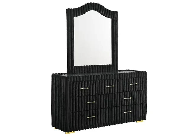 Melinda Black Premium Corduroy Bedroom Set by New Era Innovations at Eve Furniture